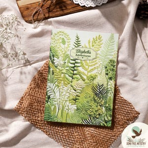 Forest Ferns Nature Journal for Women | Personalized Hardcover Foliage Art Woodland Journals | Custom Botanical Cottagecore Green Notebook