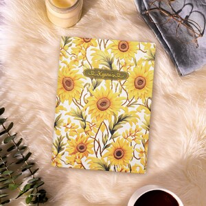 Journals Notebooks | Personalized Boho Sunflower Gifts for Her | Custom Name Notebook | Nature Inspired Journaling Gifts