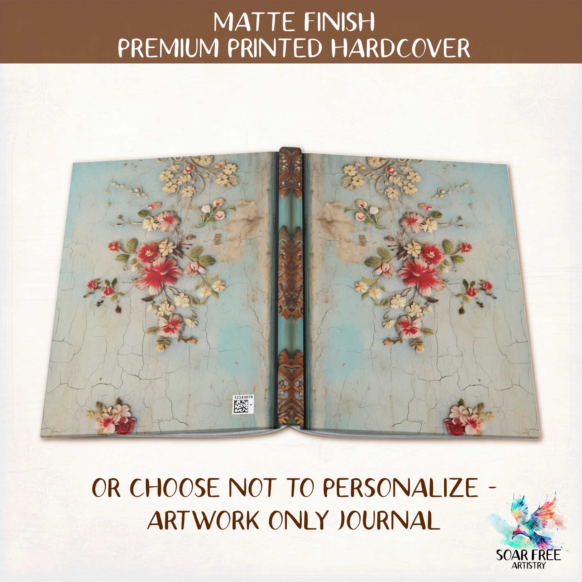 Shabby Chic Journal for Women | Personalized Vintage Dusty Blue ...