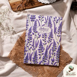 Lavender Journals, Pretty Personalized Purple Flowers Journal Gifts for Women, Customized Floral Pattern Notebook