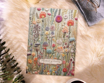 Vintage Wildflower Embroidered Journal | Personalized Hardcover Floral Keepsake Journals | Botanical Flower Nature Aesthetic Notebook