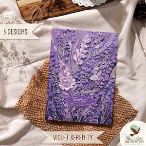 Lavender Gifts Personalized Journals for Women | 5 Pretty Purple Wildflower Custom Name Notebook Design Options | CL2