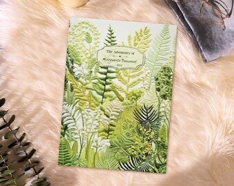 Forest Ferns Nature Journal for Women | Personalized Hardcover Foliage Art Woodland Journals | Custom Botanical Cottagecore Green Notebook