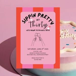 30th Birthday Party Invitation Template/Editable Digital Invite for Thirty Celebration/Instant Download/Modern Printable Invite for Her/Him