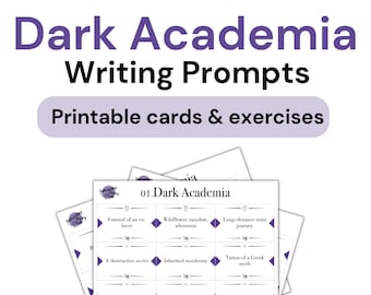 Dark Academia Creative Writing Prompts Printable Cards and Exercises | Instant Digital Download | SaturdayStoryClub