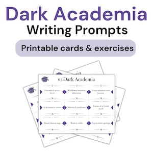 Dark Academia Creative Writing Prompts Printable Cards and Exercises | Instant Digital Download | SaturdayStoryClub