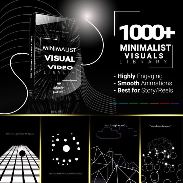 Pack vidéo visuels minimalistes | Vidéos conceptuelles motivantes | Plus de 1 000 clips de haute qualité | TikTok, courts métrages YouTube, bobines Instagram et plus