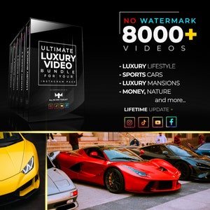 Ultimate Luxury Car, Watches Money Video Bundle for Viral Motivational | 8000+ High-Quality Clips | TikTok, YouTube Shorts, Instagram Reels