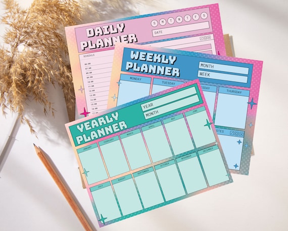 Stay Organized in Style: Vibrant High-Quality Planners for Daily, Weekly, and Yearly Scheduling | High-quality Planners | Vibrant Planners