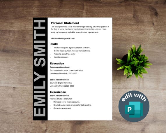 Sleek & Professional: Editable Minimalist CV Template | Minimalist Resume Templates | Professional CV Layouts | Elegant Resume Templates