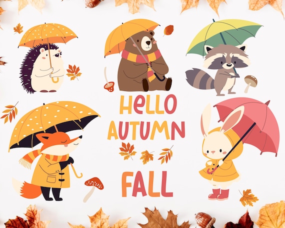 Fall Animal Clipart: Hand-Drawn Woodland Creatures (SVG & PNG)