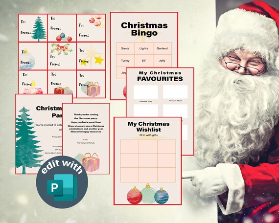 Create Festive Memories: Editable Christmas Party Favour Bundle | Printable Christmas Party Favour Templates