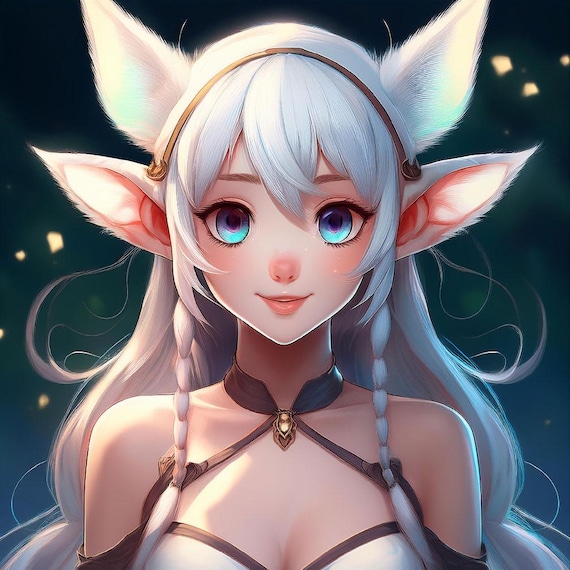 High-Quality Ai-generated Female Elf Anime Illustrations | Beautiful Fantasy Art in Japanese Style | Beautiful Fantasy Elf Girl