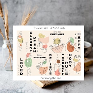 Minimalist Affirmation Cards | Motivational & Self-Care Digital Prints | Digital Affirmation Cards