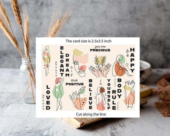 Minimalist Affirmation Cards | Motivational & Self-Care Digital Prints | Digital Affirmation Cards