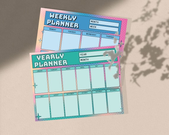 Vibrant Planner Set – Daily, Weekly & Yearly Pages | Printable Digital Organizer