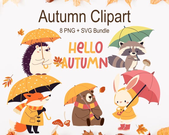 Fall Animal Clipart: Hand-Drawn Woodland Creatures (SVG & PNG)
