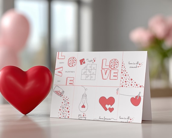 Mini Valentine Cards Printable | Classroom Exchange, Kids Party (2.5x3.5 Inch JPEG Sheet)