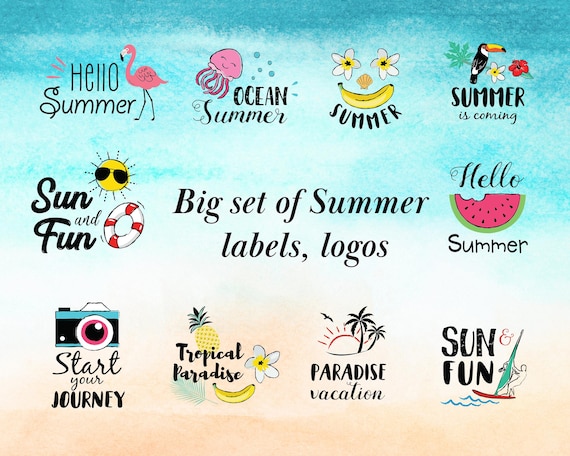 Summer Clipart Bundle | Tropical Beach Sun Graphics (PNG SVG)