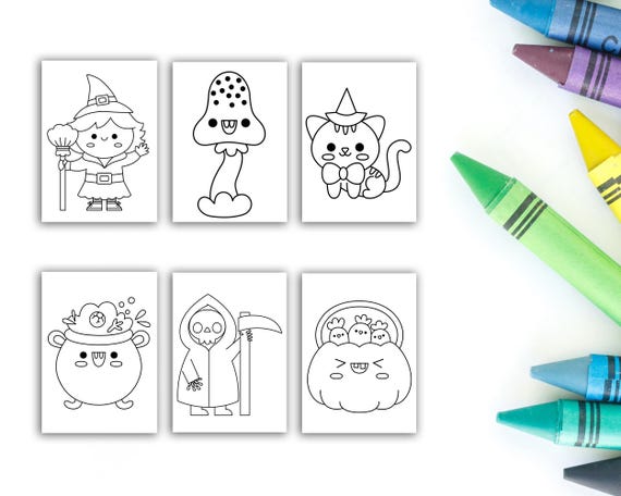 Kawaii Halloween Colouring Pages: Spooky Fun Art Set (Digital Download)