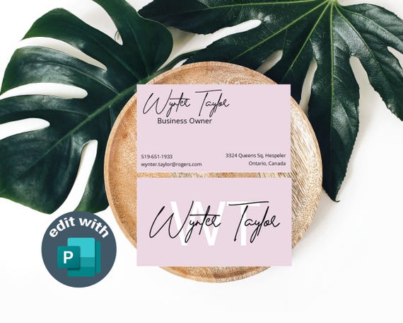 Double-Sided Business Card Template | Modern Script Design | Customizable Business Card Template | DIY Business Card