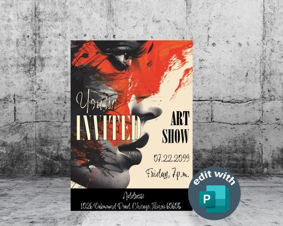 Modern Art Show Invitation Template | Printable Gallery Opening Event Card