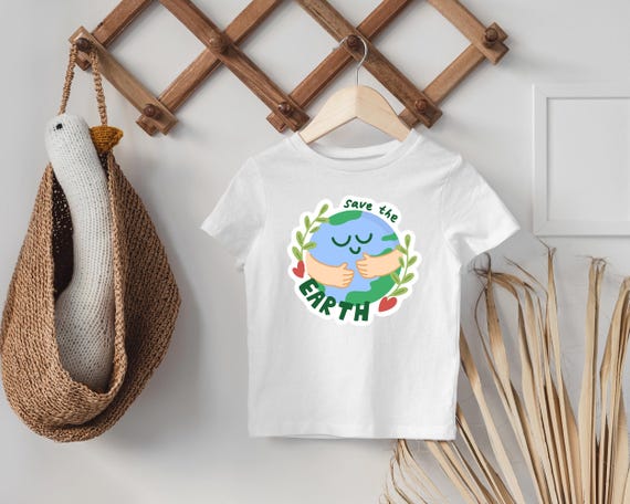 Save the Earth Sticker PNG | Eco Friendly Cute Earth Hug Design | Reusable Sticker Design | Earth Love Sticker | Sustainability Sticker