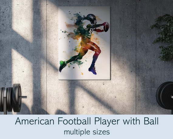 American Football Player Wall Art | Sports Player Printable | Multiple Sizes Digital Download