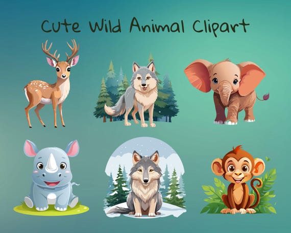 High-Quality Cute Wild Animal Prints | Adorable Wolf, Deer, Monkey, Toucan & More | Vibrant Wild Animal Decor | Animal Art for Kids Rooms