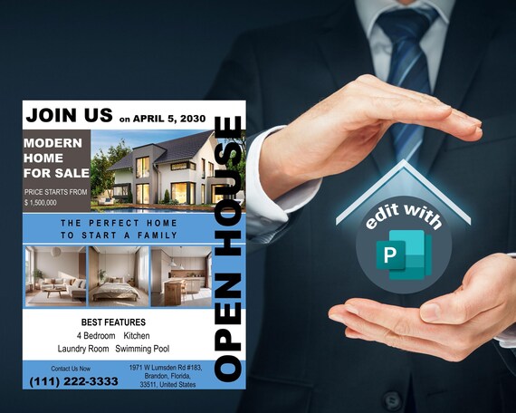 Editable Real Estate Open House Flyer - Sleek, Professional, and Easy to Customize | Professional Open House Flyer
