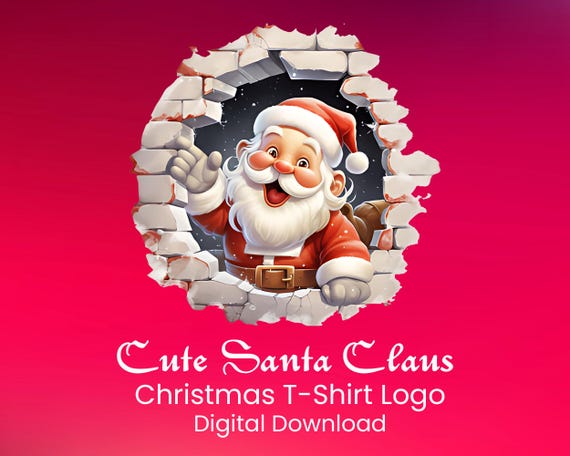 Santa Claus Christmas Clipart | Santa SVG & PNG | Holiday T-Shirt Logo