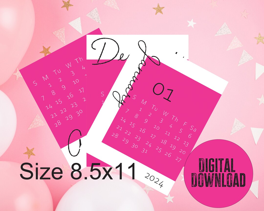 Minimalist Calendar 2024 Printable Calendar Monthly - Etsy
