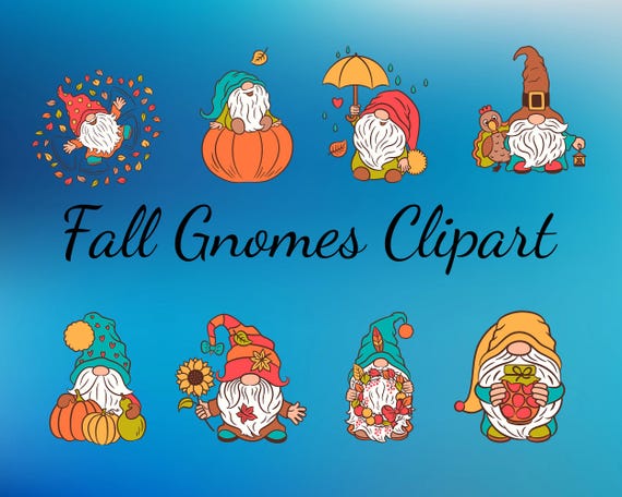 Adorable Fall Gnomes Clipart – Perfect for Seasonal Projects | Thanksgiving Gnome Designs | Fall Decor Digital Images