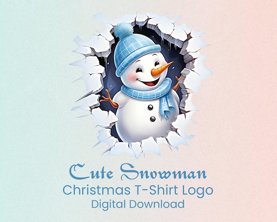 Snowman Christmas T-Shirt Design | Winter Holiday SVG PNG (Digital Download)