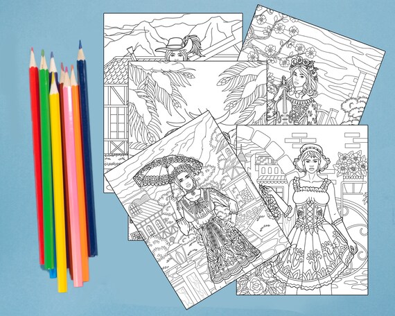 Charming Collection: Printable Colouring Pages of Stylish Girls | Trendy Girl Colouring Pages | Beautiful Girl Line Art