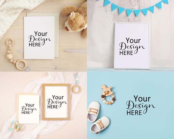 Adorable Baby-themed High-Resolution Background Mockups | Kids and Nursery Decor Mockup | High-resolution Baby Mockup