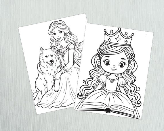 Printable Princess Colouring Pages for Kids | Fun & Creative Designs | Kids Colouring Pages Princess Theme | Downloadable Colouring Pages