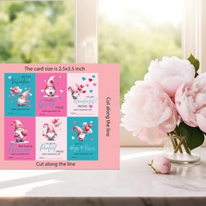 Carinissimi biglietti di San Valentino per bambini - a tema gnomo con messaggi di amicizia / Adorabili biglietti di San Valentino per bambini
