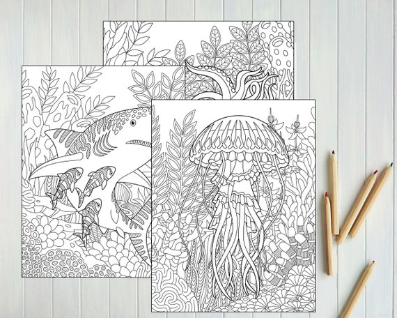Intricate Sea Creatures Colouring Pages: Adult & Kids Art (PDF)
