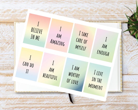 Printable Affirmation Cards: Daily Positive Reminders (Digital Download)
