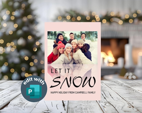 Editable Christmas Greeting Card | Custom Holiday Template | Family Photo Card | Digital Download