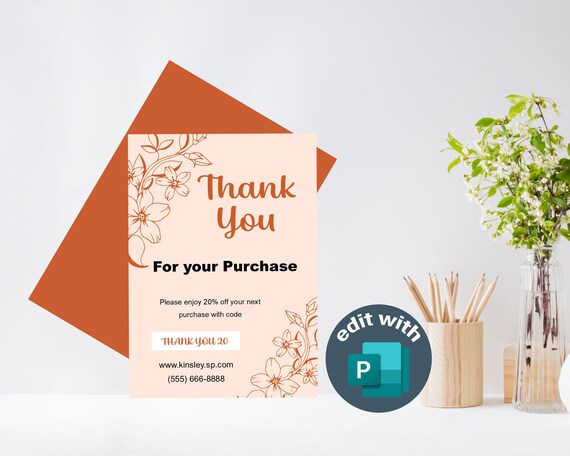 Thank You Card | Express Gratitude with Editable Thank You Cards for Customers & Clients | Personalized Appreciation