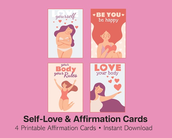 Self-Love Affirmation Cards | Body Positive Printable (Digital Download)