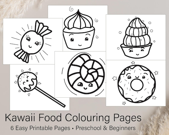 Kawaii Food Colouring Pages: Fun Anime Style (Digital Download)