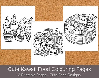 Kawaii Colouring Pages: Chibi Food & Animals (Digital Download)