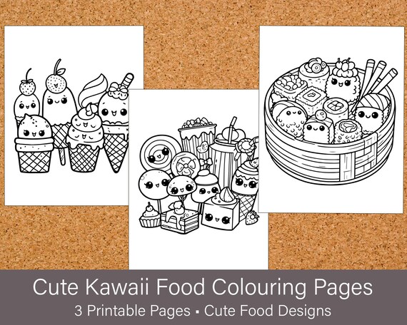 Kawaii Colouring Pages: Chibi Food & Animals (Digital Download)