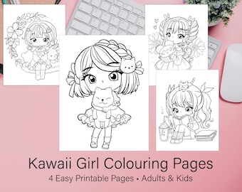 Kawaii Chibi Anime Colouring Pages: Manga Style (Printable JPG)