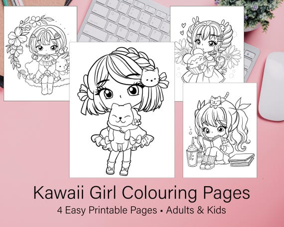 Kawaii Chibi Anime Colouring Pages: Manga Style (Printable JPG)