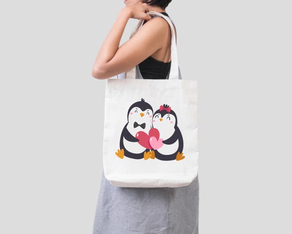 Valentine's Day Penguins Clipart | Cute Love Penguin PNG and SVG Set | Pink Valentine Penguin Graphics | Romantic Penguin Bundle