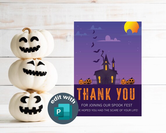 Halloween Trick or Treat Invitation & Thank You Card Set (Digital Download)